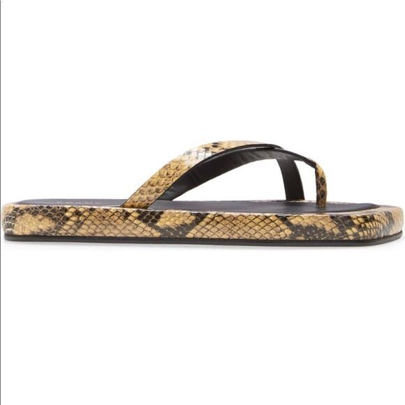 NWT FRAME Le Montauk Criss Cross Sandals, Size 39.5 Euro/9 US, Python Multi - Picture 10 of 14